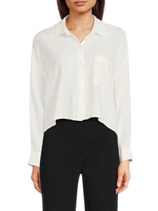 Укороченная рубашка из льняной ткани DKNY, слоновая кость