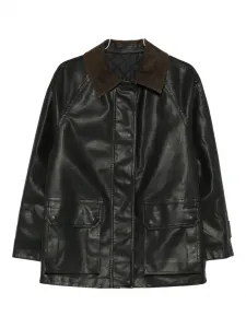 Кожаная куртка с карманом Juun.J, черный