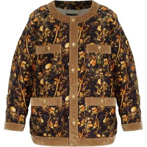 Куртка с принтом черепа и цветов R13, chestnut