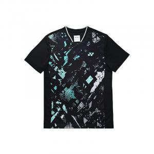 Бадминтонная майка унисекс с V-образным вырезом, средней жесткости Yonex, черный