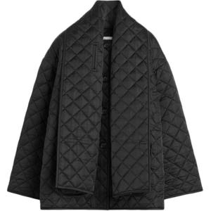 Длинный стеганый пиджак TOTEME, черный