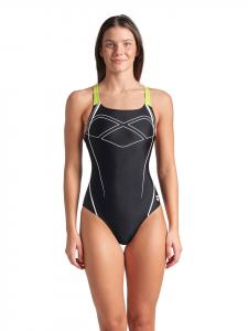 Arena Купальник черно-салатового цвета