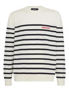 DSQUARED2 джемпер в полоску, белый