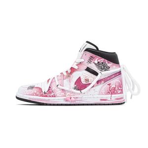 Jordan Кроссовки Air 1 Step On Cloud Pink High Top Vintage Basketball Unisex Pink