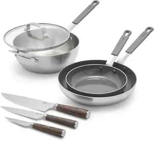 Набор посуды GreenPan x Bobby Flay с крышкой из стекла, 7 предметов