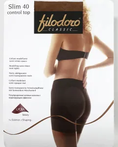 Женские полупрозрачные трусики Filodoro плотностью 40 ден с утягивающим поясом, бежевый