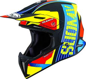 Мотокроссовый шлем Suomy x-wing amped e06, Black/Blue/Yellow