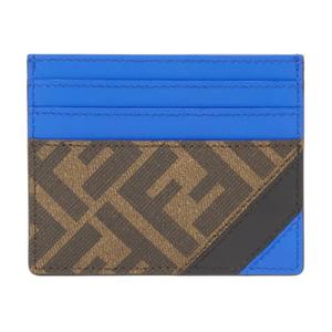 FENDI Кожаный картхолдер Men's Blue & Brown