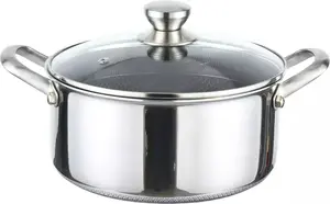 Кастрюля, кастрюля Ø28см, массивная нержавеющая сталь со стеклянной крышкой, совместима с индукционной плитой, Cheffinger PCS28 cheffinger