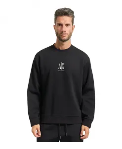 Черная толстовка с логотипом Armani Exchange, черный