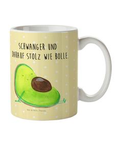 Детская кружка с надписью "Авокадо, беременность" в пастельно-желтых тонах Mr. & Mrs. Panda