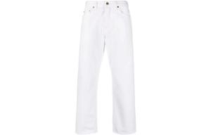 Джинсы прямого кроя с потертым краем Golden Goose, белый