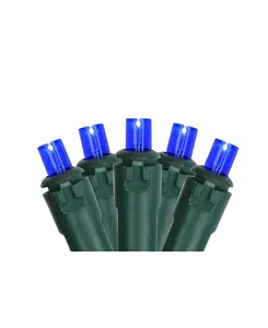 Набор из 50 синих светодиодных рождественских гирлянд с широким углом обзора - зеленый провод Northlight, blue