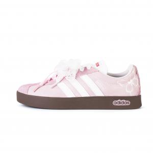 Adidas Neo Кроссовки для скейтбординга Vl Court Classic Snowy Slumber, янтарные, с нескользящей подошвой, износостойкие, унисекс, светло-розовые