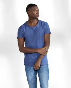 Мужская футболка с расслабленным воротником из органического хлопка Bread & Boxers, индиго