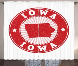 Штора в деревенском стиле ABAKUHAUS "Айова Стэйт", гранж-карта, присборенная тесьма для спальни с петлями и крючками, 280 x 225 см, цвет: ярко-красный, бледно-розовый, белый Abakuhaus