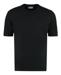 Хлопковый пуловер с коротким рукавом The (Alphabet), черный