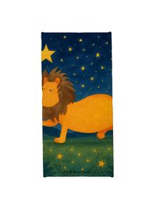 Mr. & Mrs. Panda Банное полотенце с изображением знака зодиака Лев, без надписи, белого цвета