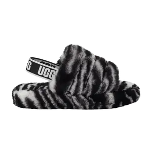 Кроссовки UGG Fluff Yeah Slide Kids Zebra, черный