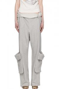 Спортивные брюки-карго с подвернутым поясом Open Yy, серый