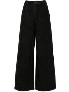 Self-Portrait джинсы со стразами, черный