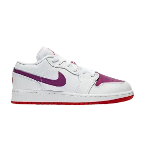 Кроссовки Air Jordan 1 Low GS 'White Berry', белый