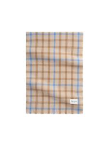 Клетчатый шерстяной шарф светло-бежевого цвета Marc O'Polo