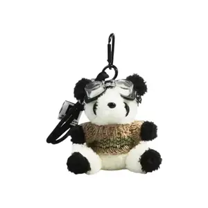 Брелок панда, мешочек медвежонок, креативный кулон панда-пилот для рюкзака, плюшевая кукла, высота 10см Abay, хаки