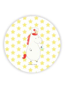 Mr. & Mrs. Panda Магнит на холодильник с изображением медсестры-единорога (белый)