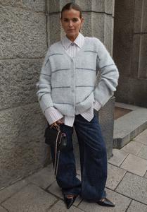 Кардиган NA-KD STRIPE, Stripe/Grey