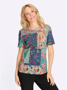 Рубашка с короткими рукавами в цвете грейпфрут-джинс Sieh an!