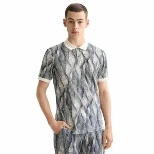 Поло с коротким рукавом Scotch & Soda Micro Allover Print Regular Fit, серый