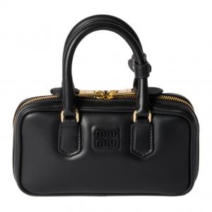Аркади Кожаная Мини Сумка Через Плечо Женская Черная MIU MIU