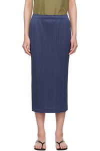 Юбка миди с завязками внизу Pleats Please Issey Miyake, синий