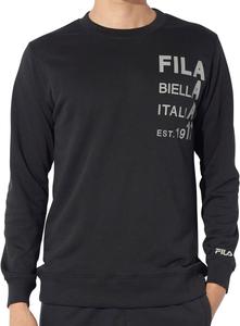 Мужская толстовка FILA с круглым вырезом, длинным рукавом, логотипом спереди, черный
