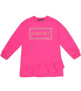 Платье-свитер из хлопка в винтажном стиле 90-х Versace Kids, Fuxia