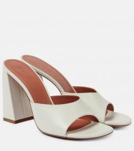 Кожаные мюли Brigitte 95 Amina Muaddi, белый