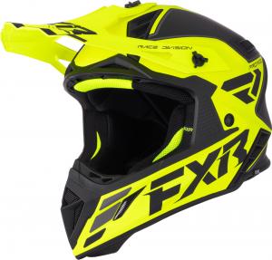 Мотокроссовый шлем FXR helium logo carbon, Yellow/Black