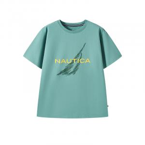 Футболка с коротким рукавом для мальчиков и девочек NAUTICA, светло-зеленый
