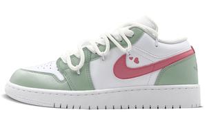 Кроссовки Air Jordan 1 Skateboarding Shoes Women's Low-top Green/White, желтый