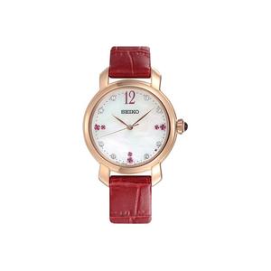 SEIKO Часы Special Edition Solar Quartz Movement Leather Strap Watch Women's Watch Mother of Pearl Color Watch Dial, Ivory