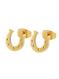 Adeliás Женские серьги - серьги-гвоздики из нержавеющей стали в золотом исполнении