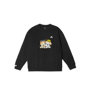 Adidas Толстовки LABEL унисекс, черные, с круглым вырезом, средней толщины