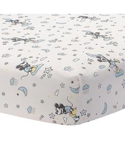 Простыня для детской кроватки Disney Baby Moonlight с Микки Маусом - белая Lambs & Ivy, White