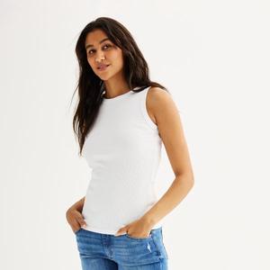 Облегающий топ с высоким воротником для многослойных образов Sonoma Goods For Life, цвет vital white