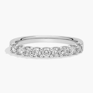 Кольцо с девятью бриллиантами в форме общего зубца из белого золота 14 карат (1/2 карата, чистота - HI / SI1-SI2) Blue Nile