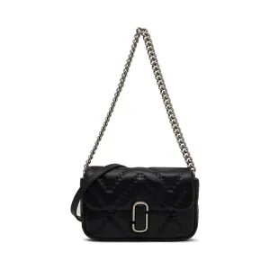 Кожаная сумка-мессенджер из стеганой кожи j marc mini Marc Jacobs, черный