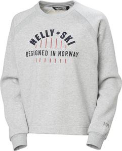 Толстовка Helly-Hansen Bliss для женщин - худи с круглым вырезом, удлиненным подолом, резинкой на воротнике и манжетах, вышитым логотипом Helly Hansen, 949 Grey Melang