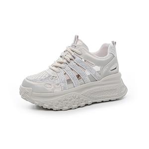 Дышащие низкие массивные кроссовки для увеличения роста для женщин The mystery of glamour, Apricot Pink