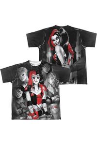 Футболка с коротким рукавом для детей с принтом "Batman Bad Girls" (спереди и сзадь) Gildan, белый